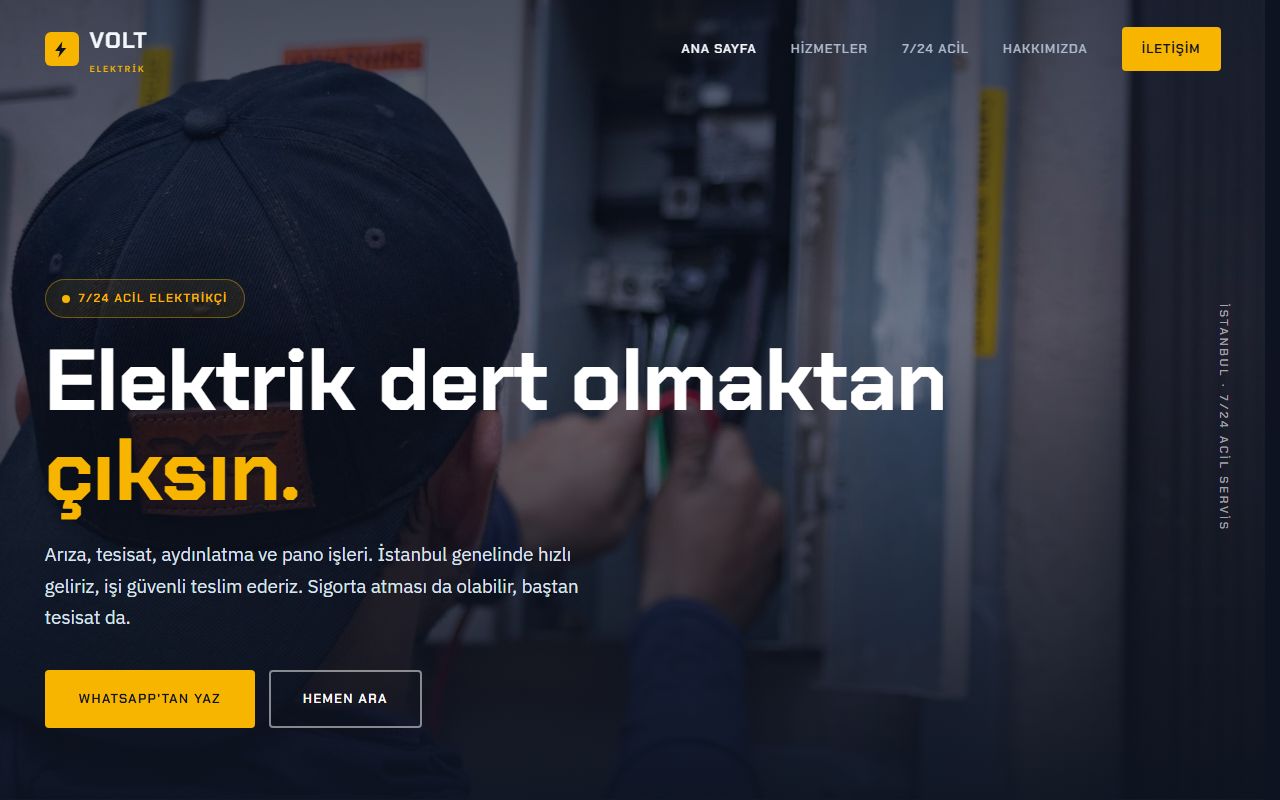 Volt Elektrik demo web sitesi