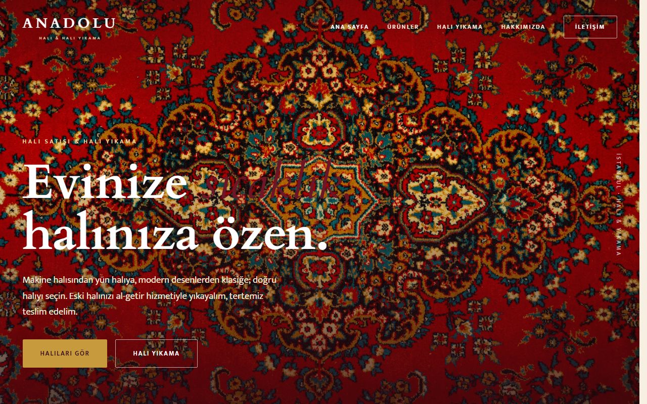 Anadolu Halı demo web sitesi