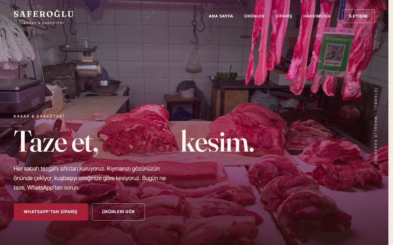 Saferoğlu Kasap demo web sitesi