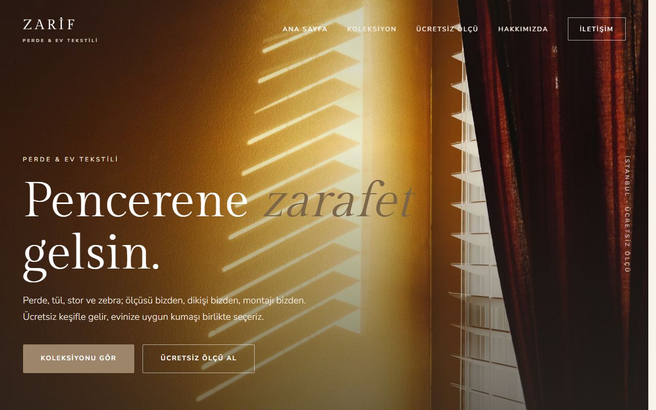 Zarif Perde demo web sitesi
